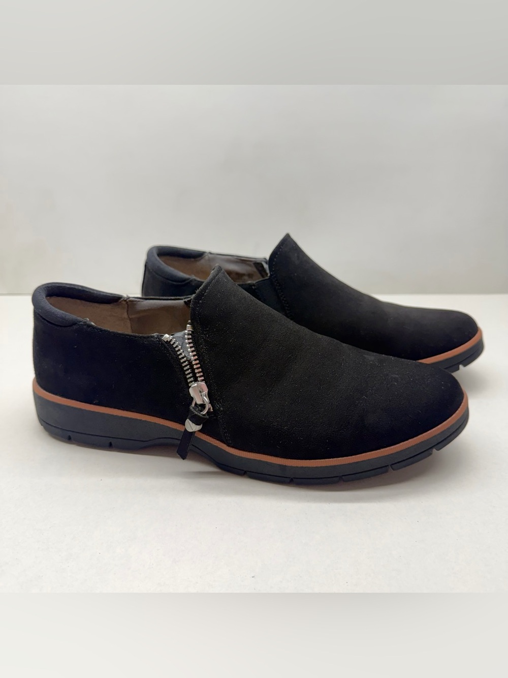 Women's Black Suede Slip-On Shoes with Side Zip Dr Scholl’s Nice Day Now Shootie